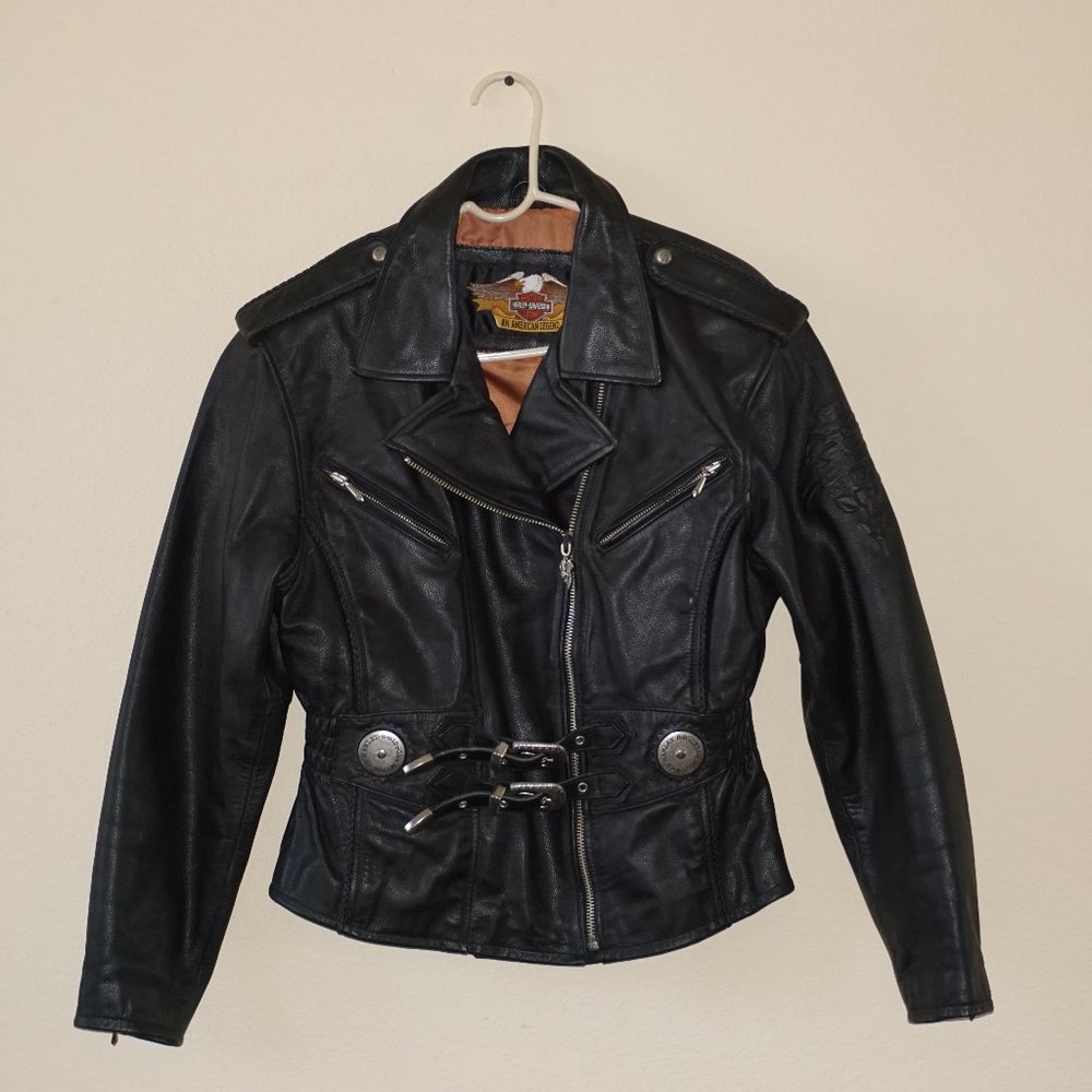 Black Harley-Davidson Leather Jacket with belt